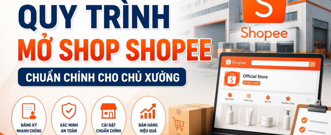 HƯỚNG DẪN QUY TRÌNH MỞ SHOP SHOPEE CHUẨN CHỈNH CHO CHỦ XƯỞNG