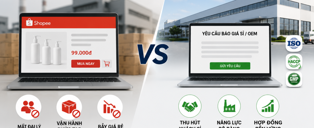 NHÀ MÁY CÓ NÊN BÁN SHOPEE? CHIẾN LƯỢC D2C KHÔNG ĐỤNG CHẠM ĐẠI LÝ