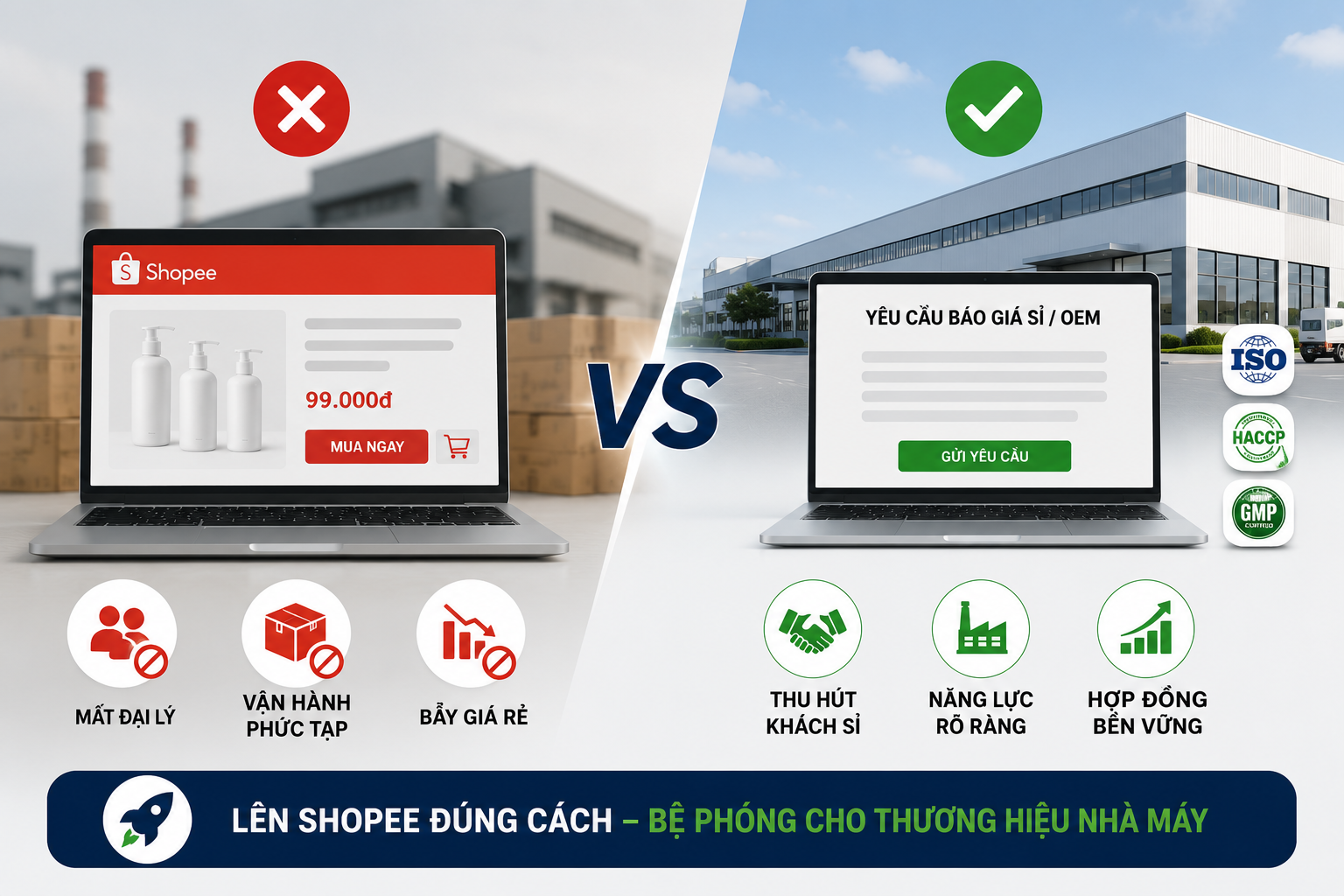 NHÀ MÁY CÓ NÊN BÁN SHOPEE? CHIẾN LƯỢC D2C KHÔNG ĐỤNG CHẠM ĐẠI LÝ