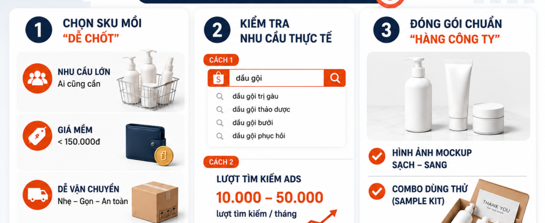 CÁCH TÌM SẢN PHẨM MỒI (SKU ĐẦU TIÊN) CHO NHÀ XƯỞNG LÊN SÀN TMĐT