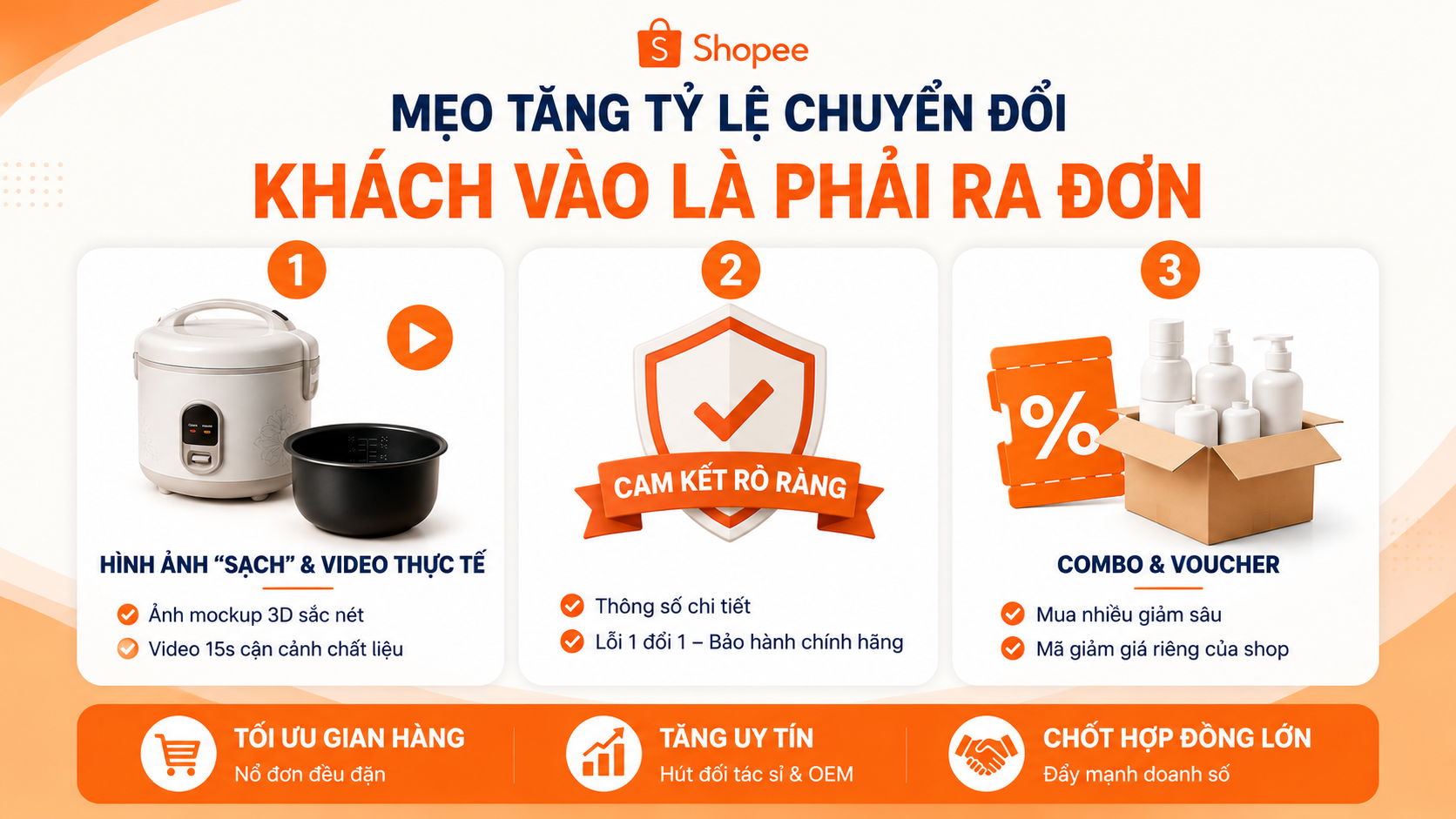 TỐI ƯU TỶ LỆ CHUYỂN ĐỔI SHOPEE: CHIẾN LƯỢC BIẾN TRAFFIC THÀNH ĐƠN HÀNG